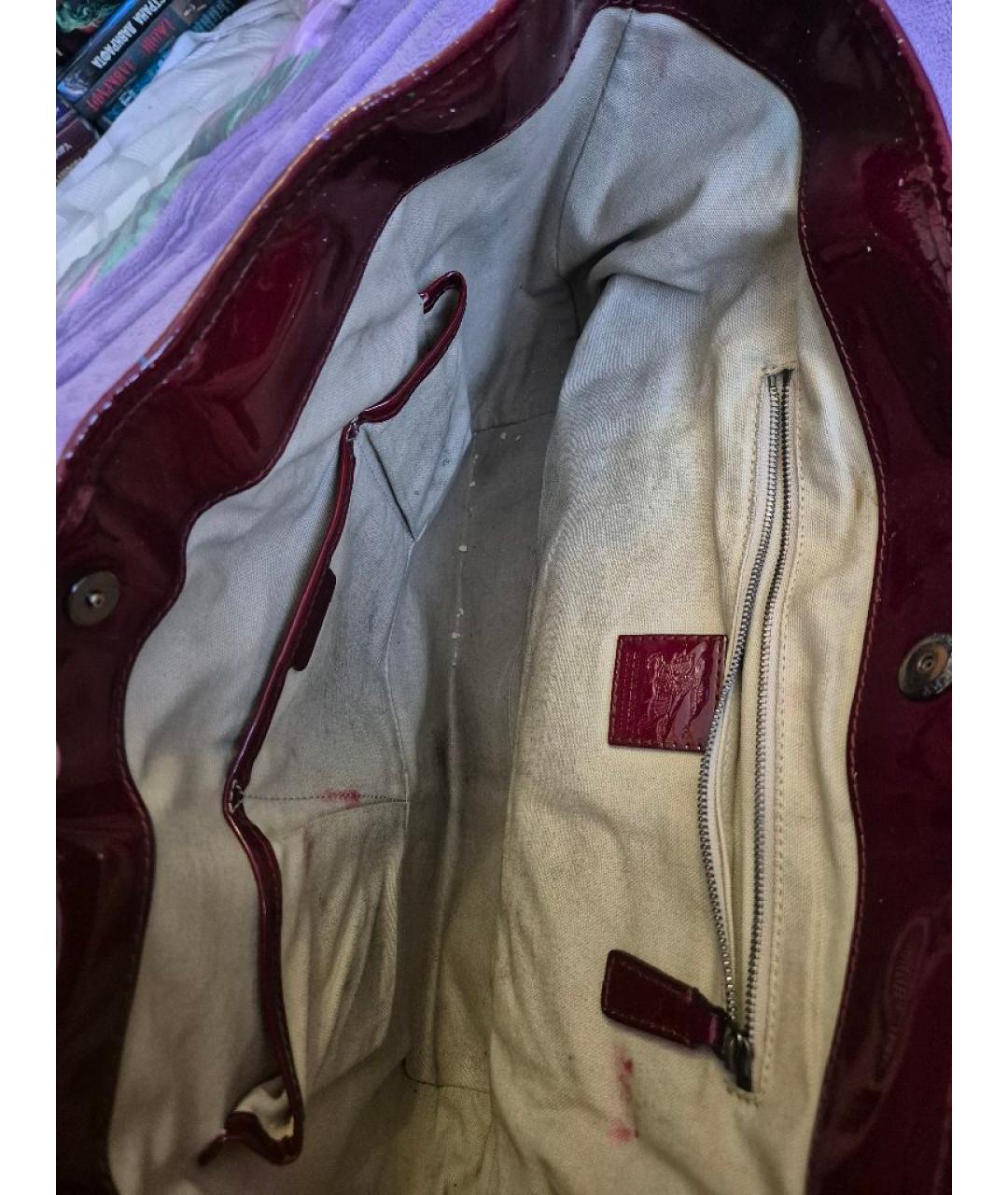 BURBERRY Бордовая сумка с короткими ручками, фото 4