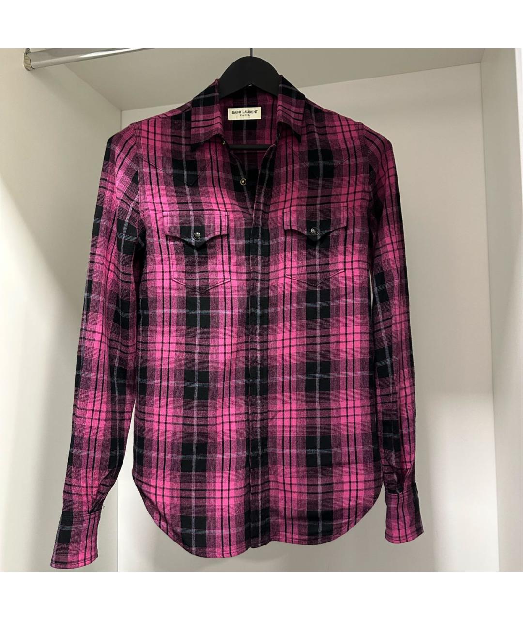 SAINT LAURENT Розовая хлопковая рубашка, фото 6