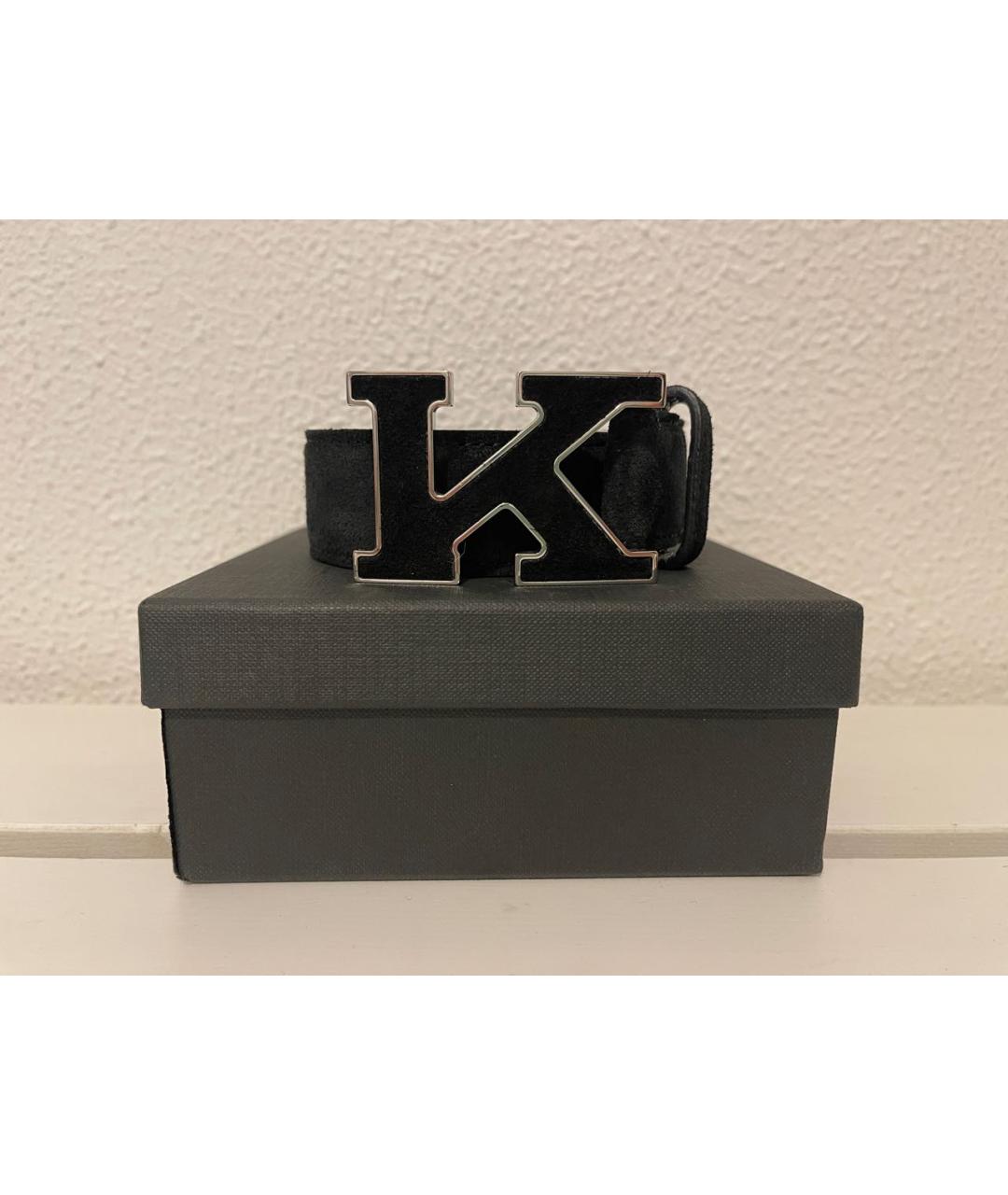 KITON Черный кожаный ремень, фото 4