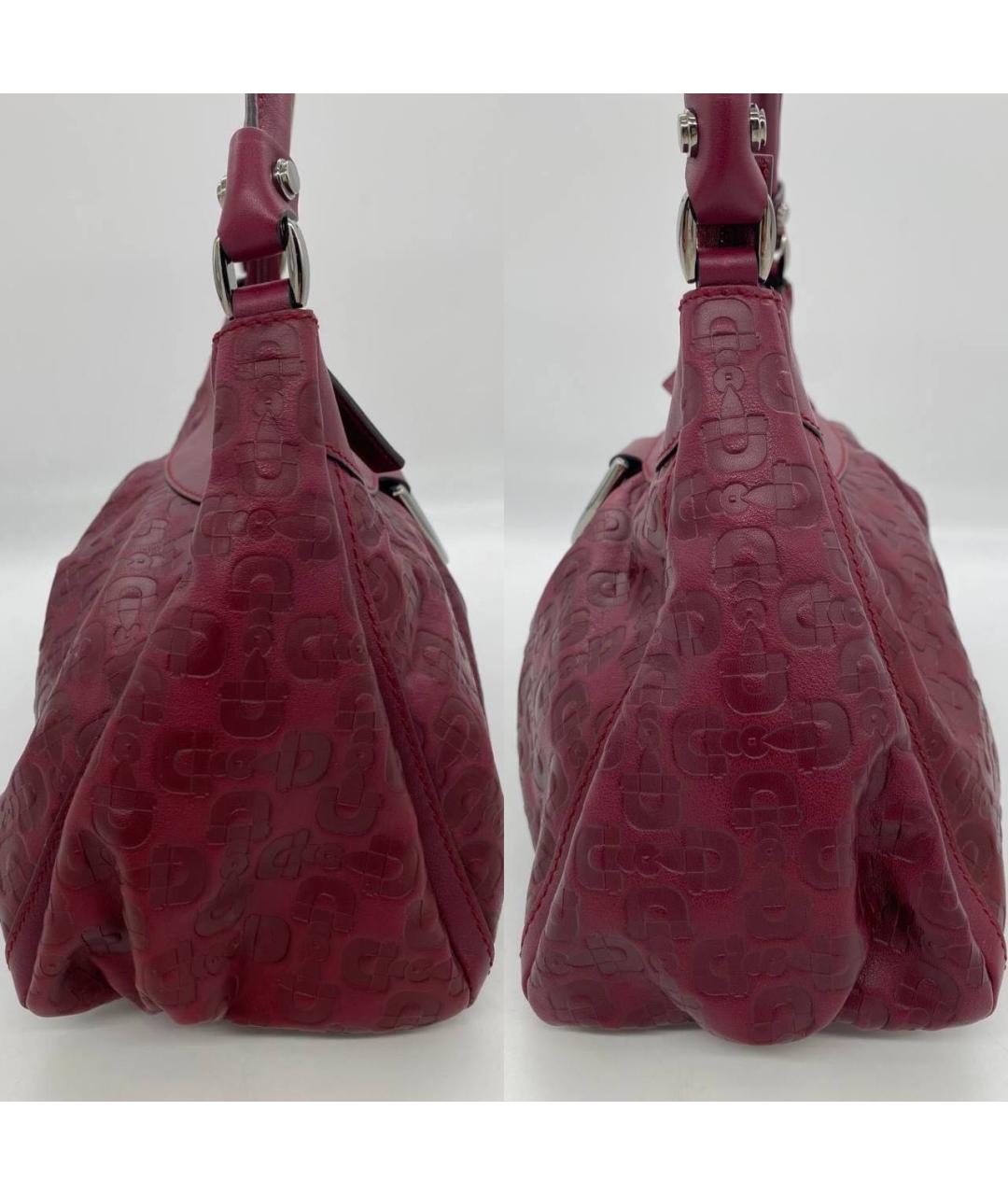 GUCCI Бордовая кожаная сумка с короткими ручками, фото 3