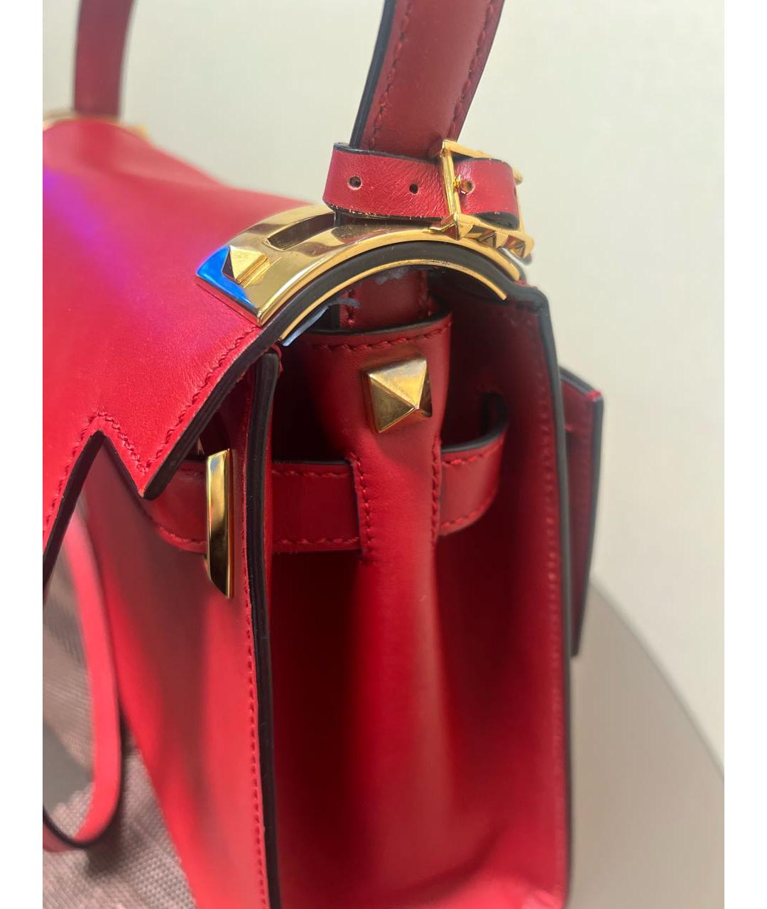 VALENTINO Красная кожаная сумка тоут, фото 6