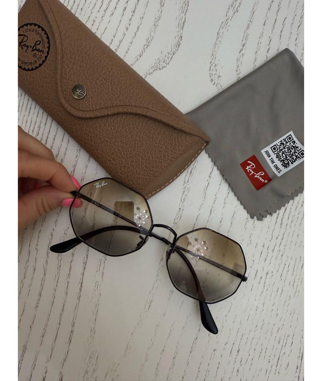 RAY BAN Серые металлические солнцезащитные очки, фото 9
