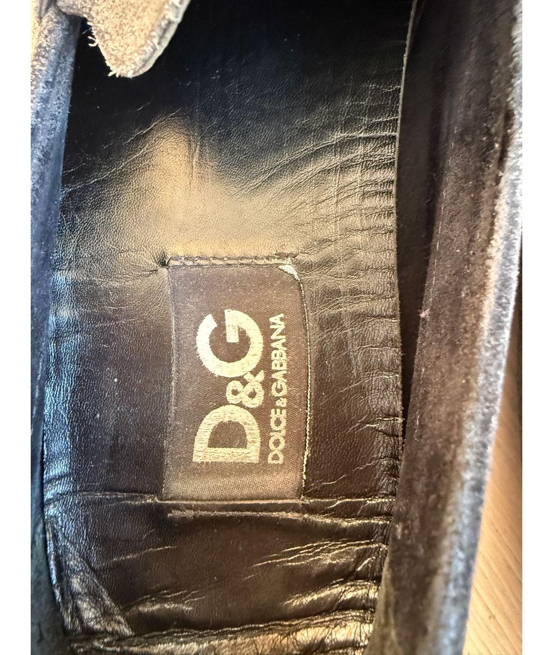 DOLCE&GABBANA Антрацитовые замшевые мокасины, фото 6