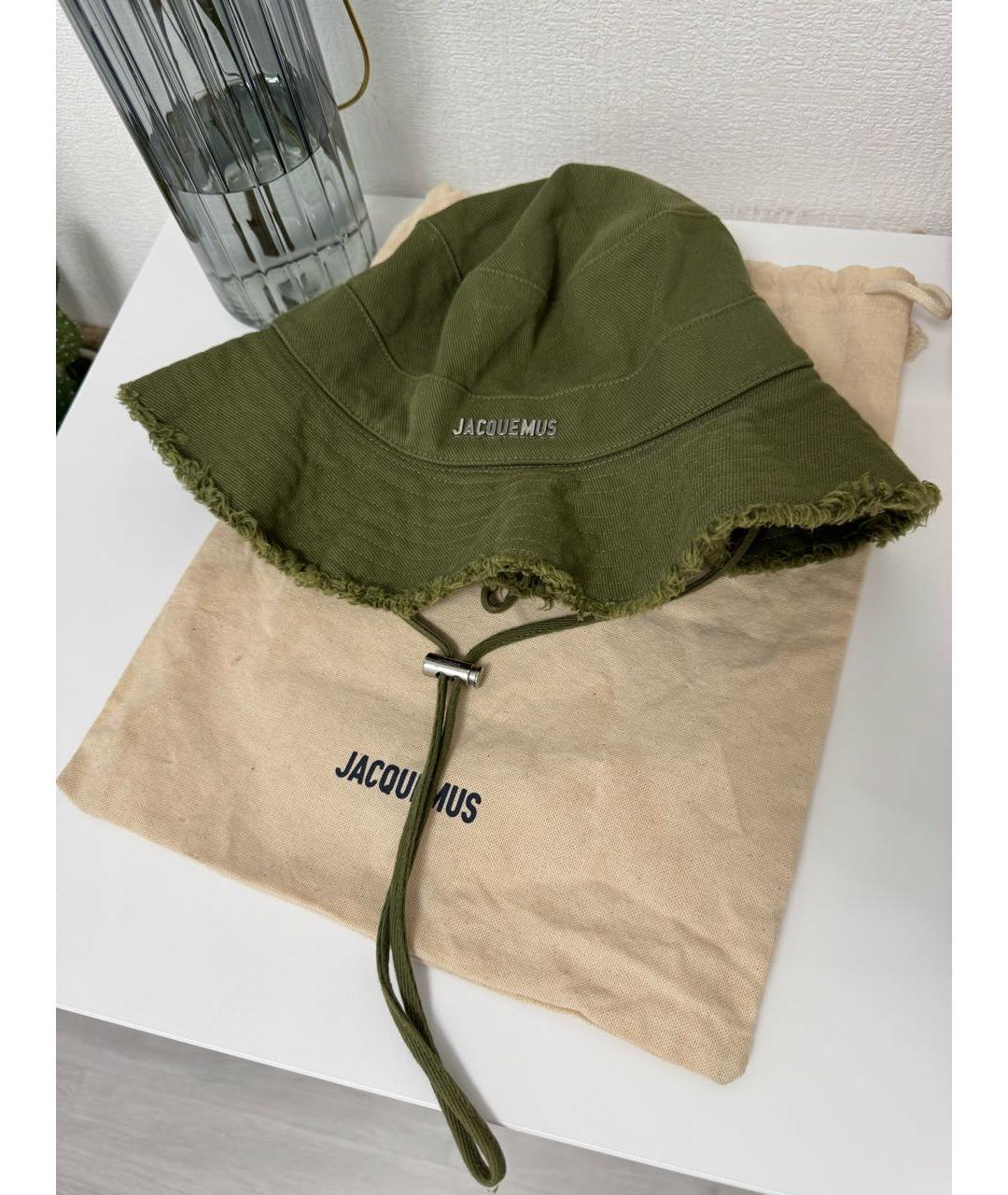 JACQUEMUS Хаки хлопковая панама, фото 5