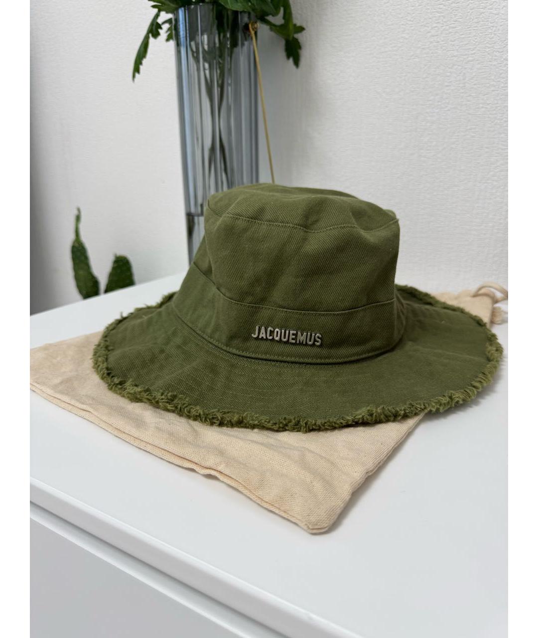JACQUEMUS Хаки хлопковая панама, фото 6