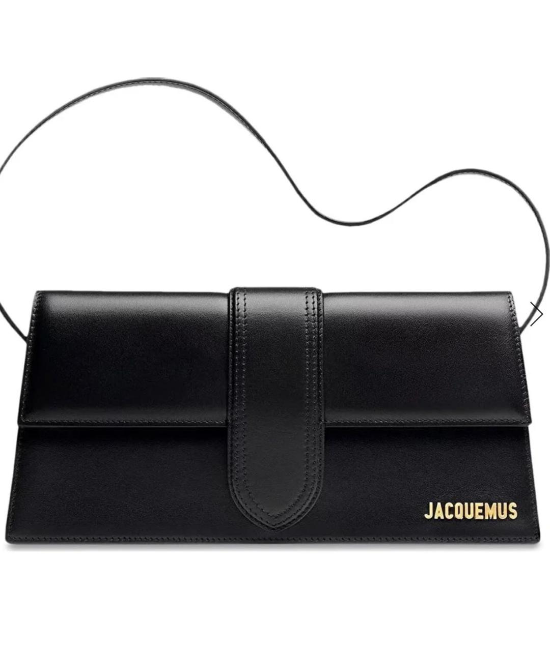 JACQUEMUS Черная кожаная сумка с короткими ручками, фото 7