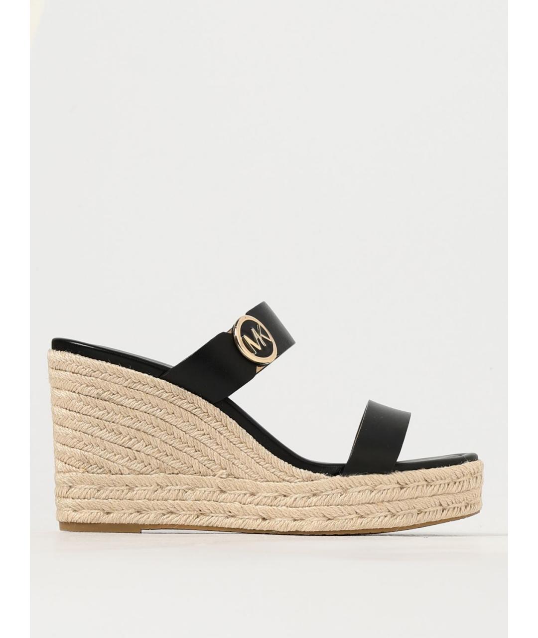 MICHAEL KORS Черные кожаные мюли, фото 4