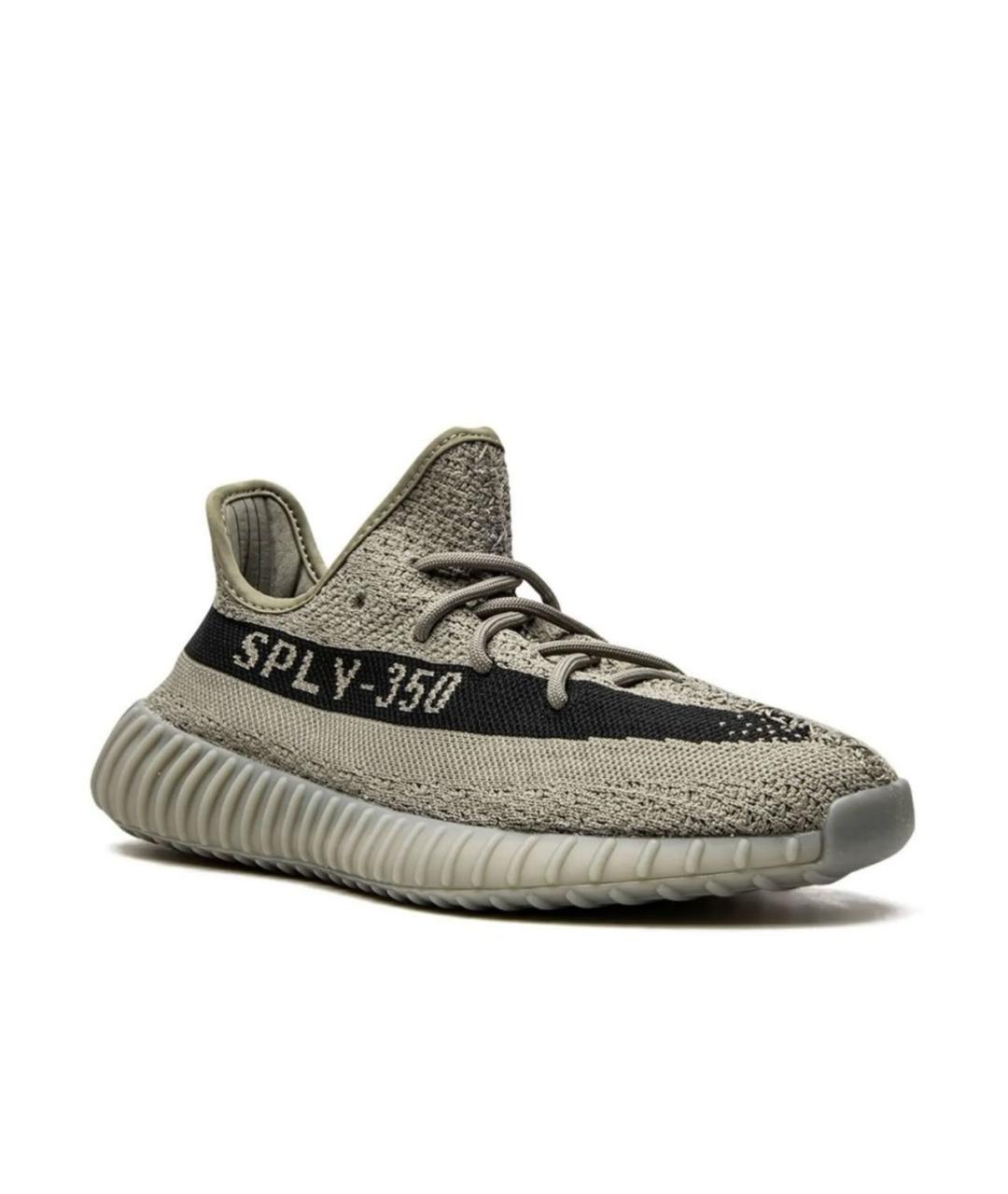 ADIDAS YEEZY Антрацитовые синтетические низкие кроссовки / кеды, фото 3
