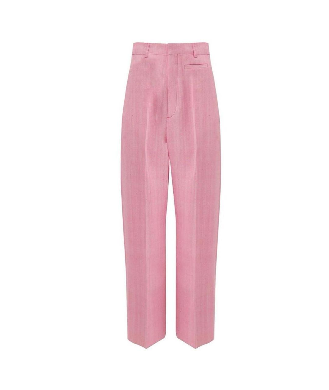 JACQUEMUS Розовые вискозные прямые брюки, фото 7