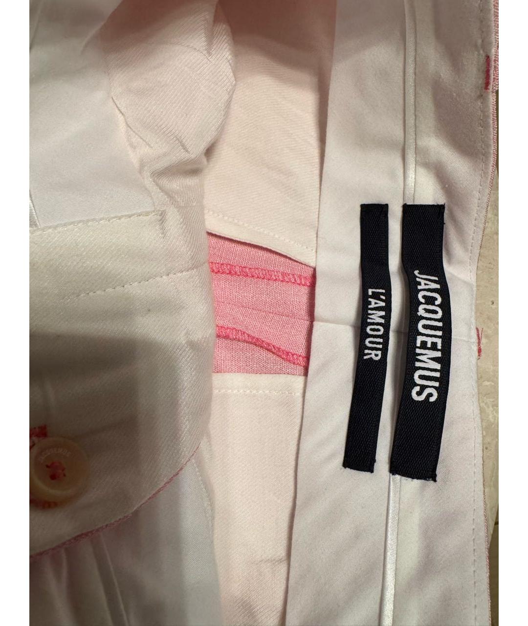 JACQUEMUS Розовые вискозные прямые брюки, фото 3