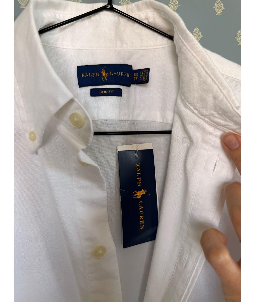 RALPH LAUREN Белая хлопковая рубашка, фото 4