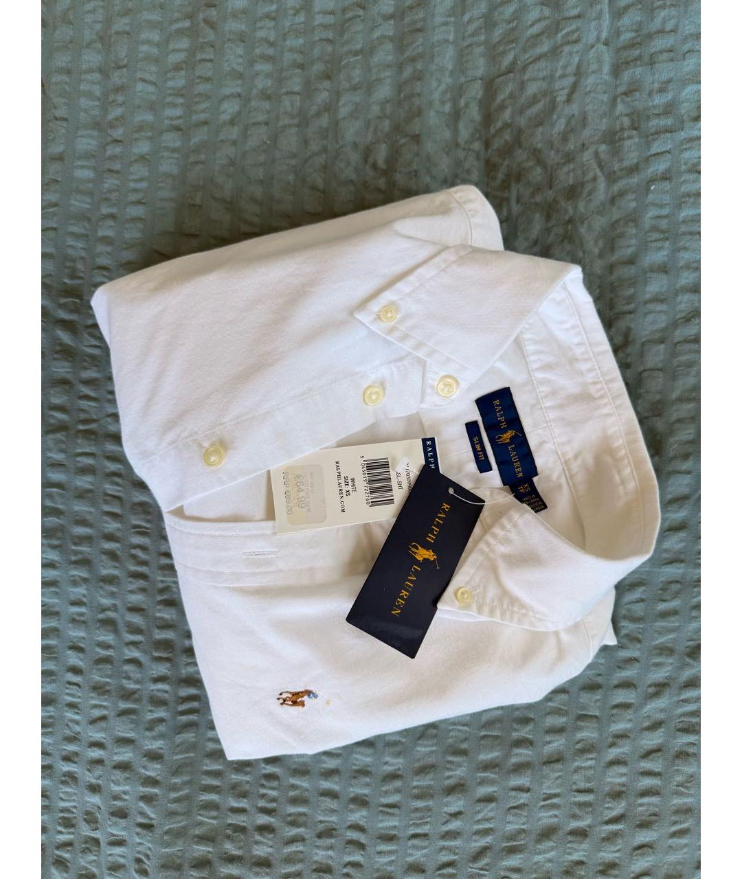 RALPH LAUREN Белая хлопковая рубашка, фото 3