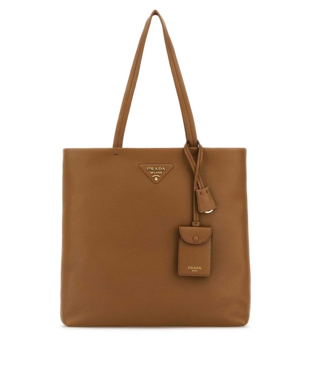 PRADA Коричневая кожаная сумка тоут, фото 1