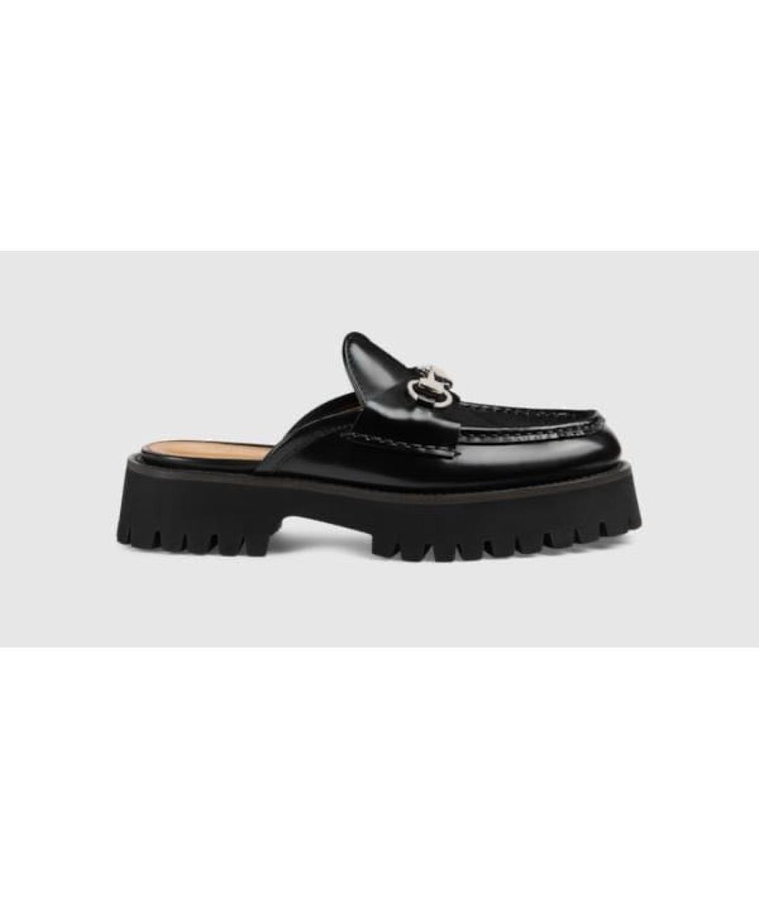 GUCCI Черные кожаные сабо, фото 8