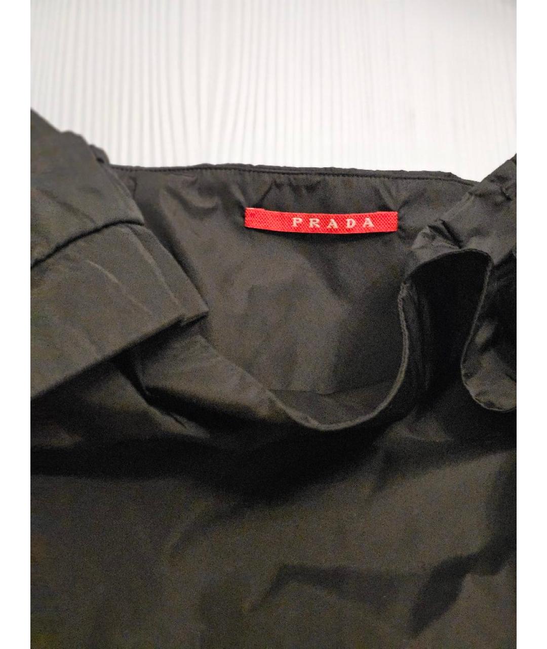 PRADA Черная полиэстеровая юбка мини, фото 2