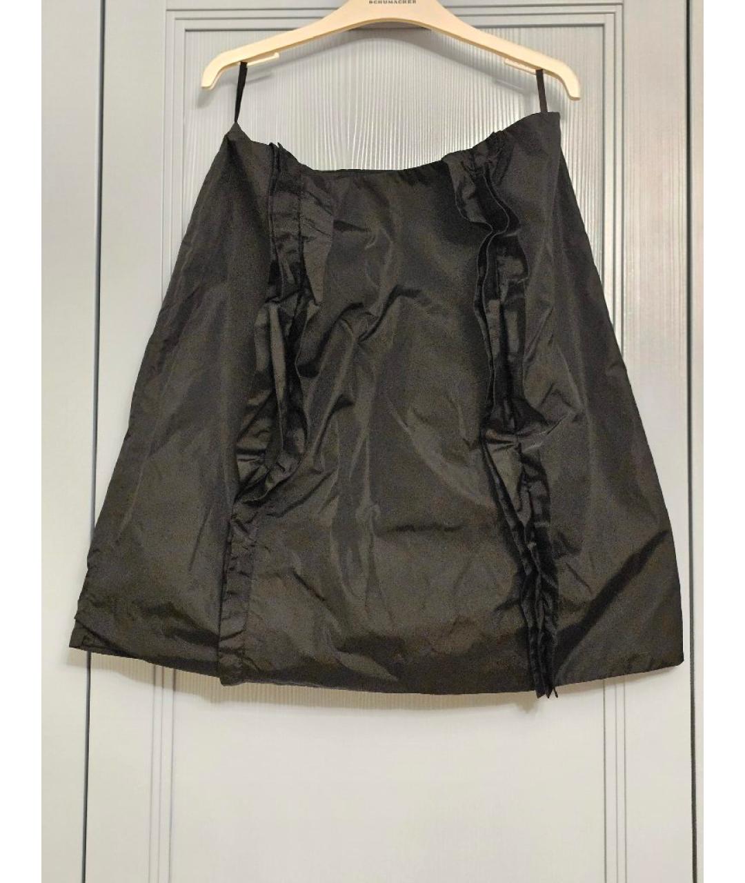 PRADA Черная полиэстеровая юбка мини, фото 4