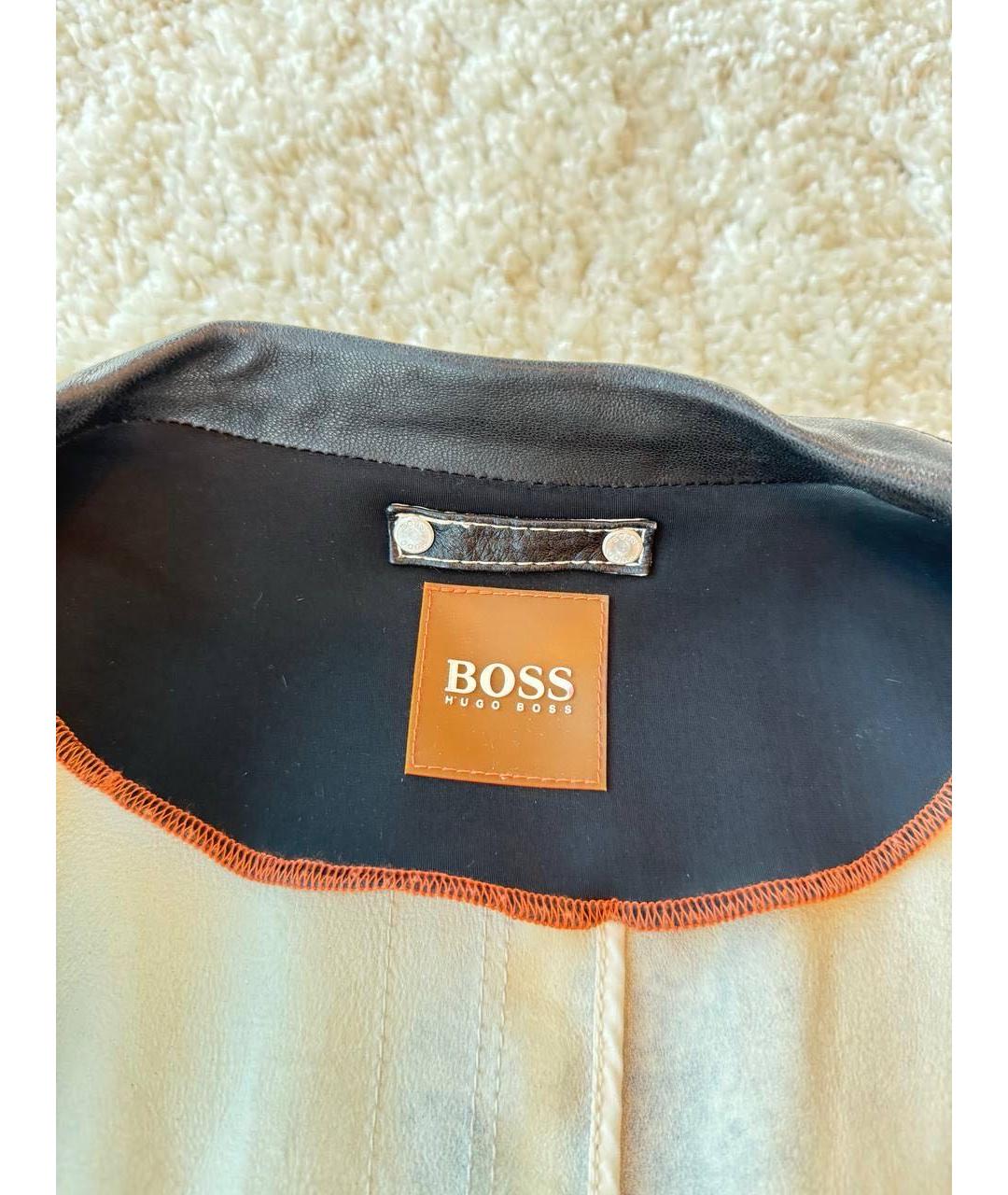 HUGO BOSS Черная кожаная куртка, фото 4