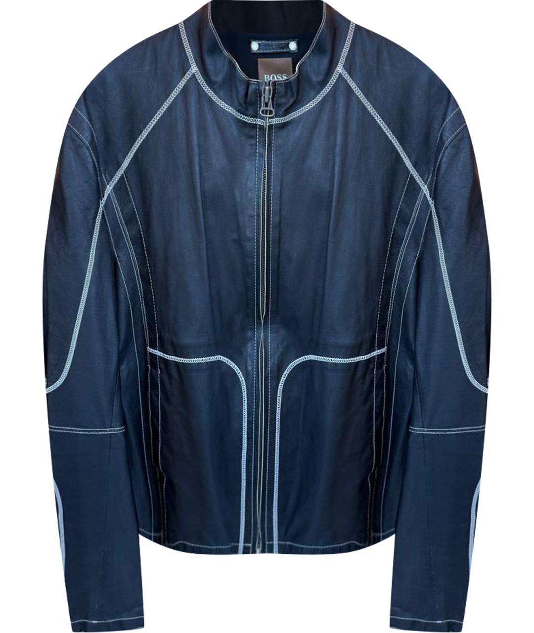 HUGO BOSS Черная кожаная куртка, фото 1