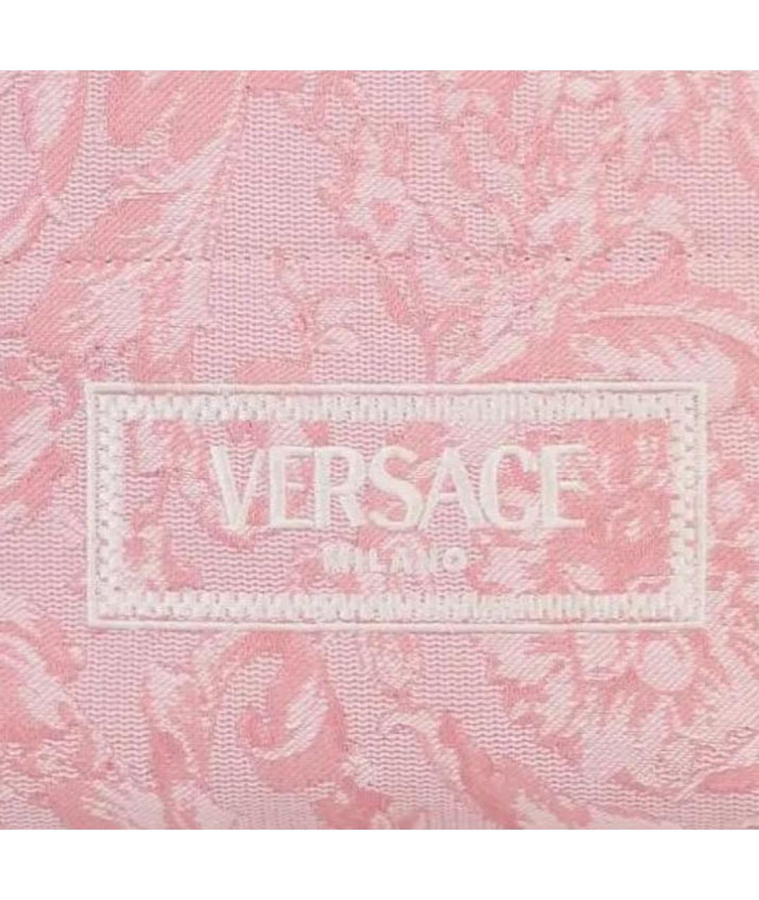 VERSACE Коралловая кожаная сумка с короткими ручками, фото 4