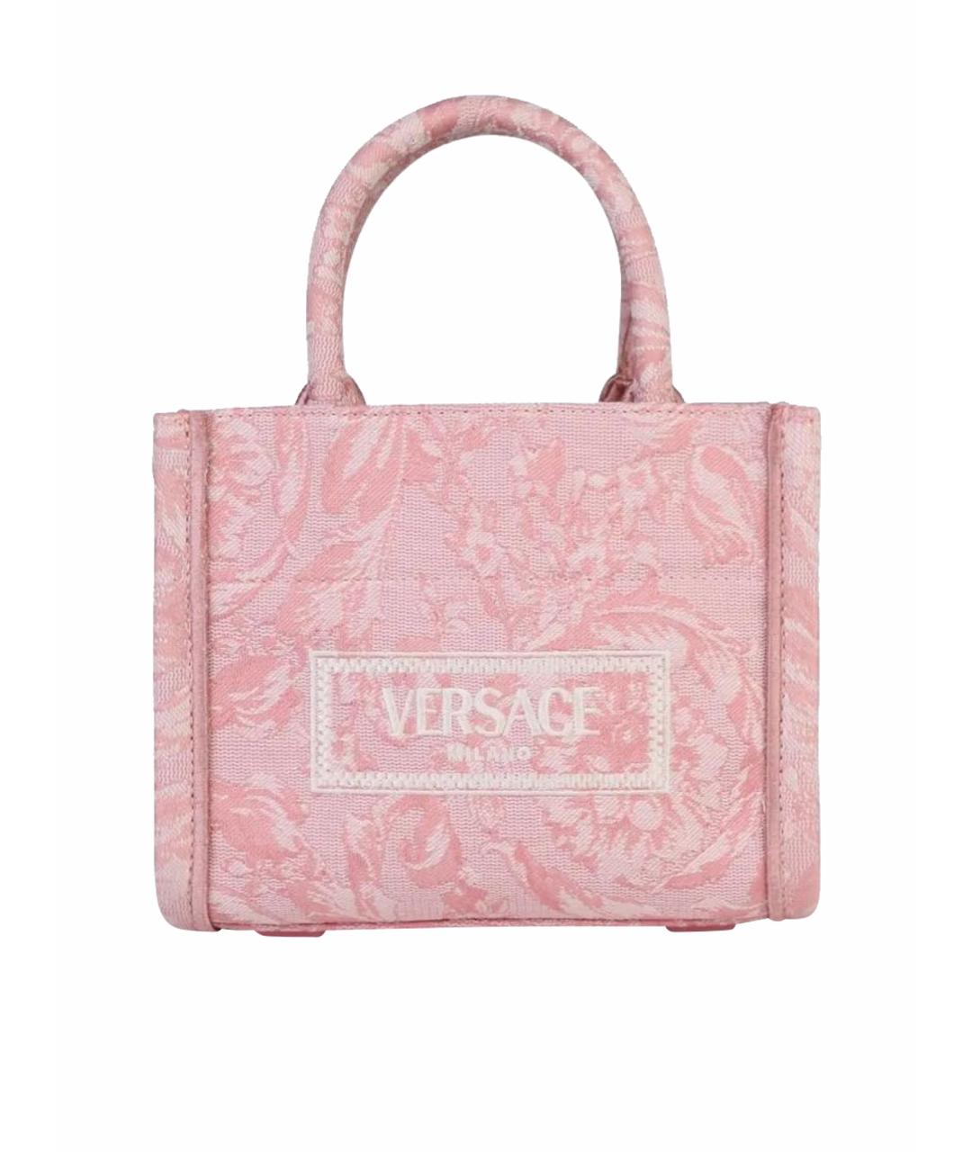 VERSACE Коралловая кожаная сумка с короткими ручками, фото 1