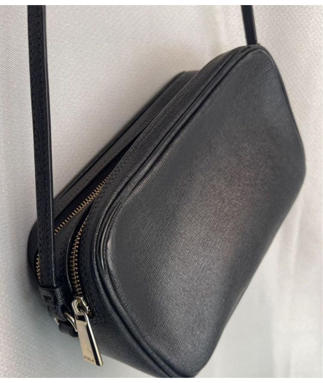 FURLA Черная кожаная сумка через плечо, фото 3