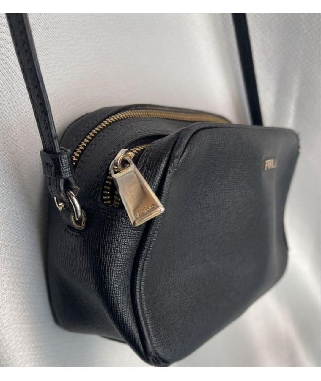 FURLA Черная кожаная сумка через плечо, фото 2