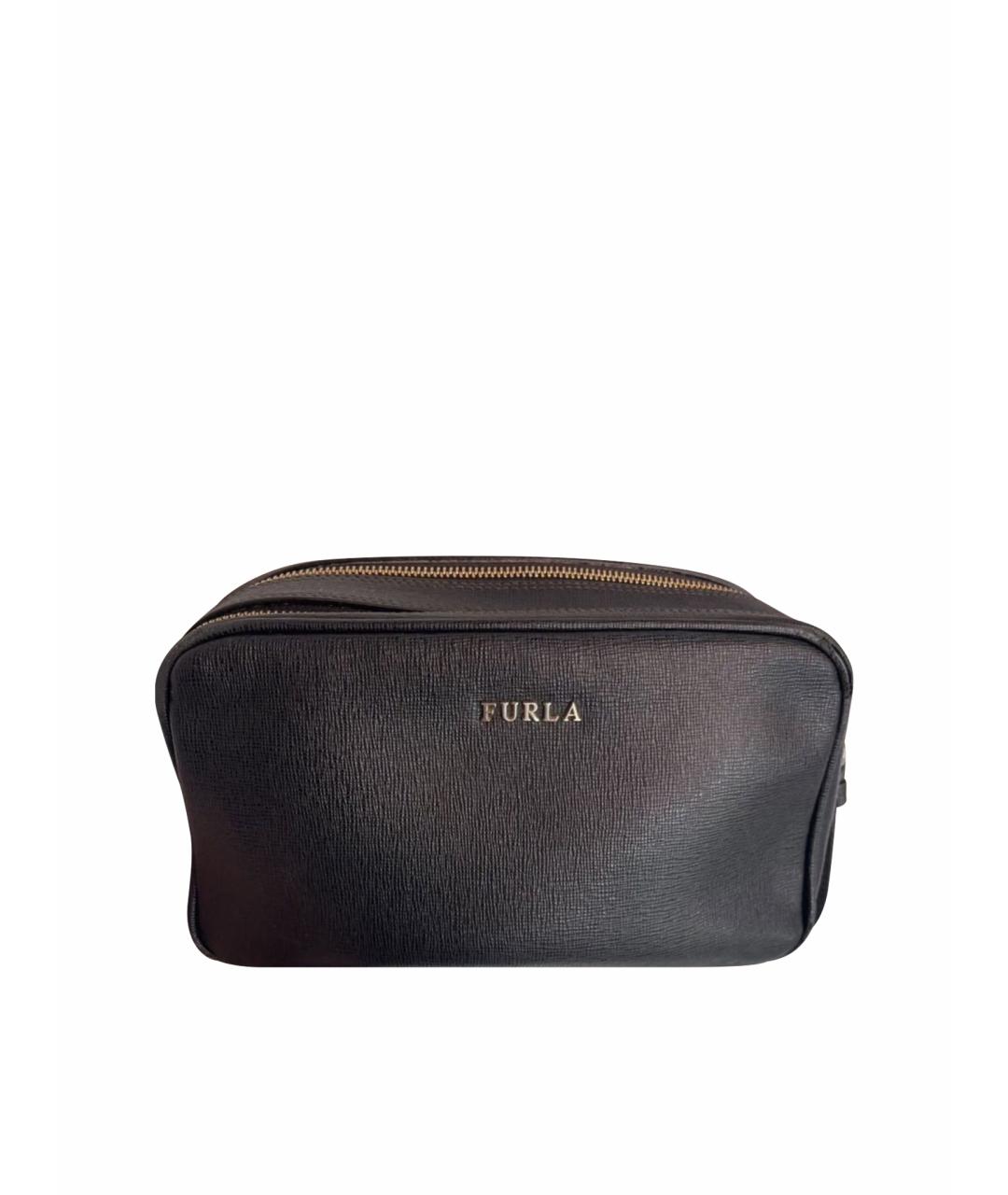 FURLA Черная кожаная сумка через плечо, фото 1
