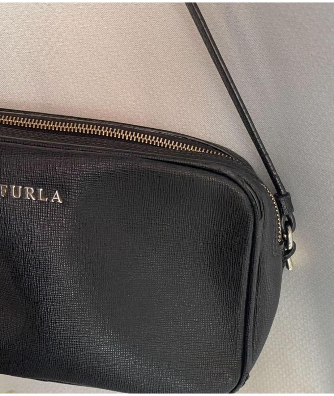 FURLA Черная кожаная сумка через плечо, фото 5