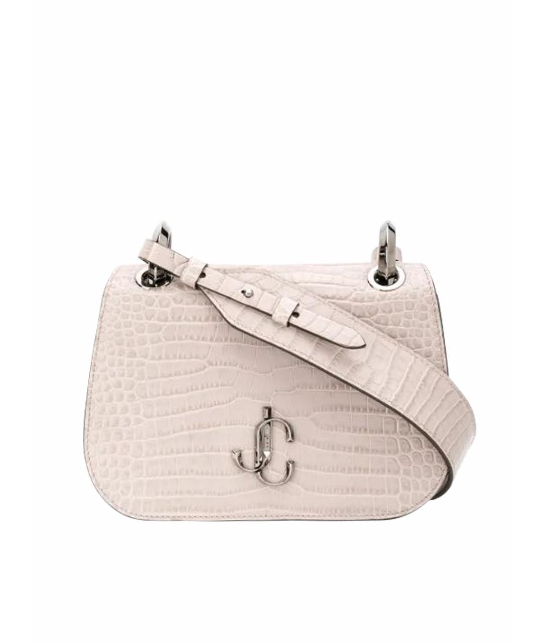 JIMMY CHOO Бежевая кожаная сумка через плечо, фото 1