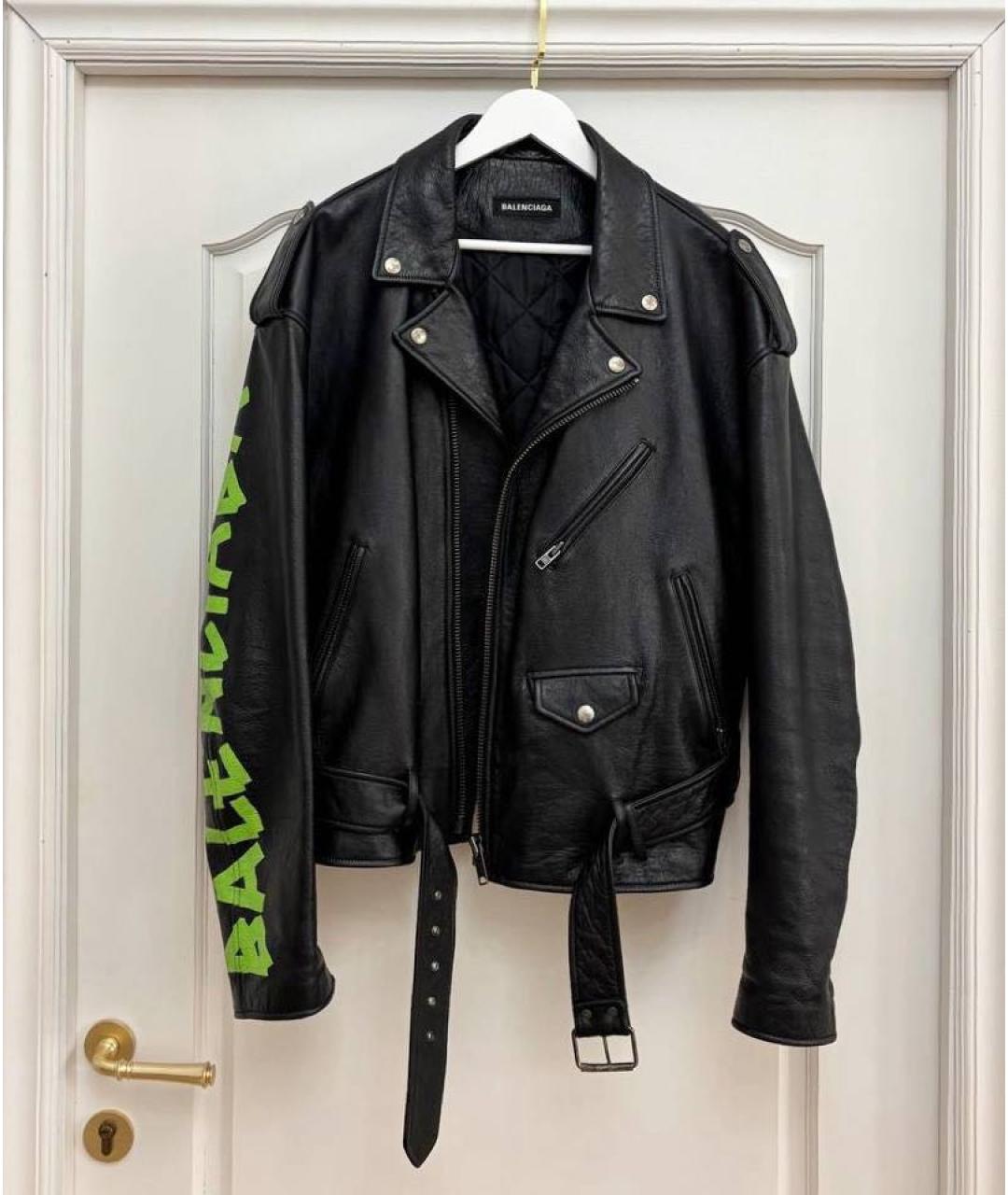 BALENCIAGA Черная кожаная куртка, фото 5
