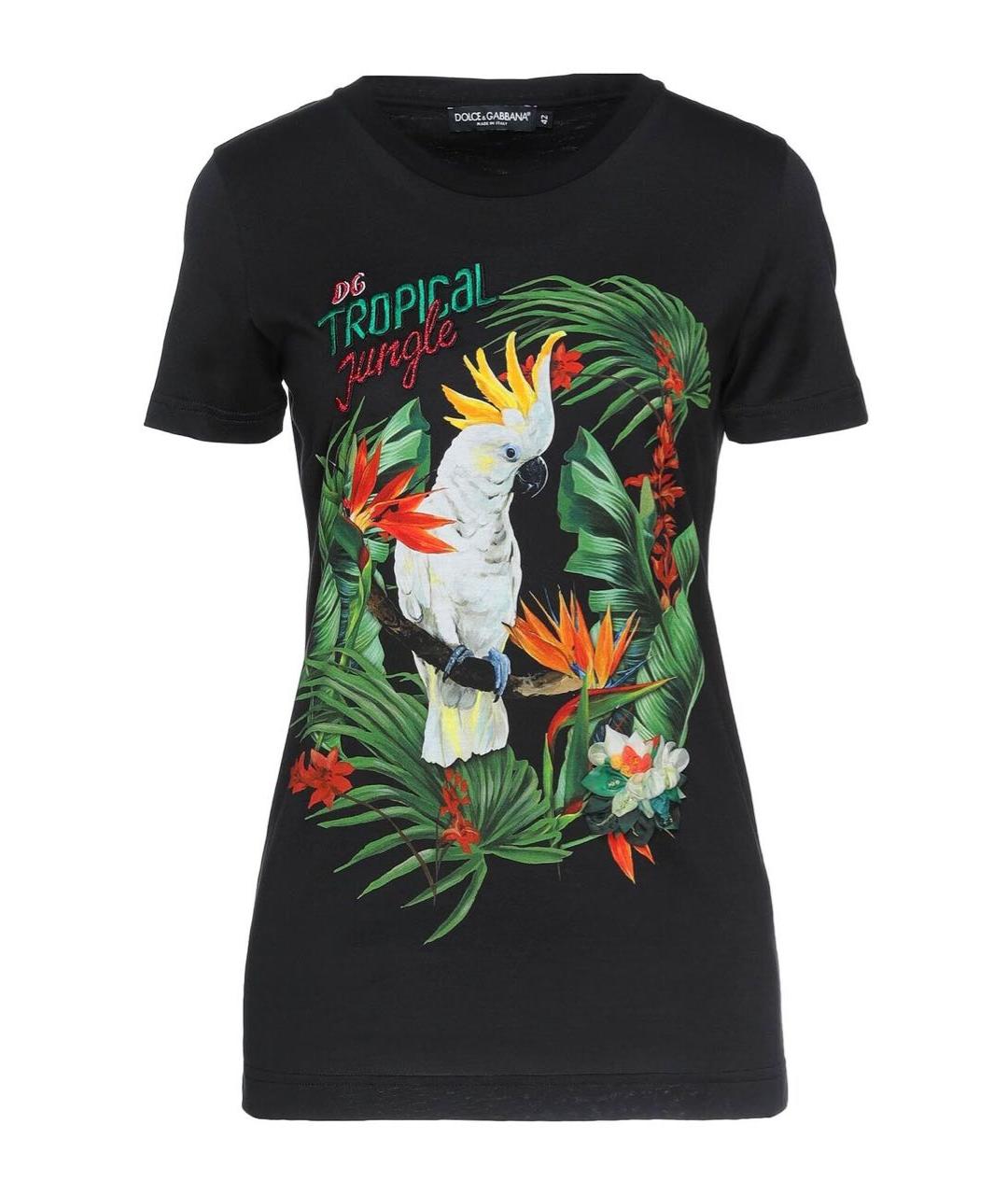 DOLCE&GABBANA Черная шелковая футболка, фото 9