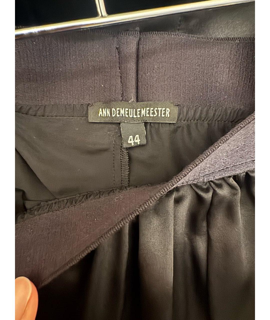 ANN DEMEULEMEESTER Черная шелковая юбка макси, фото 3