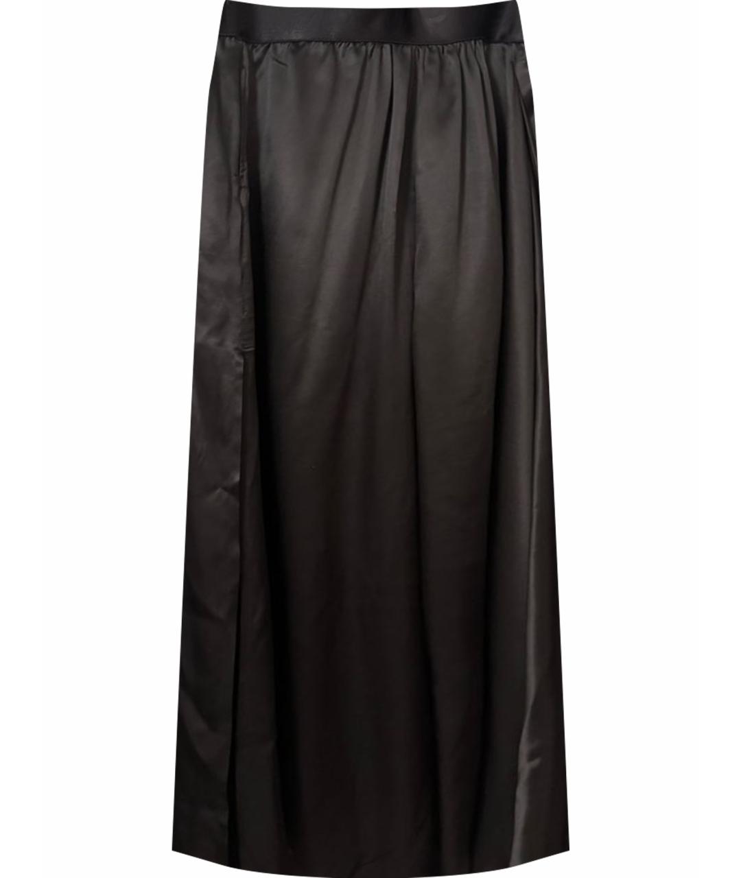ANN DEMEULEMEESTER Черная шелковая юбка макси, фото 1