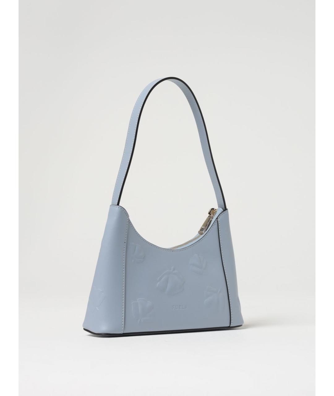 FURLA Голубая кожаная сумка через плечо, фото 2