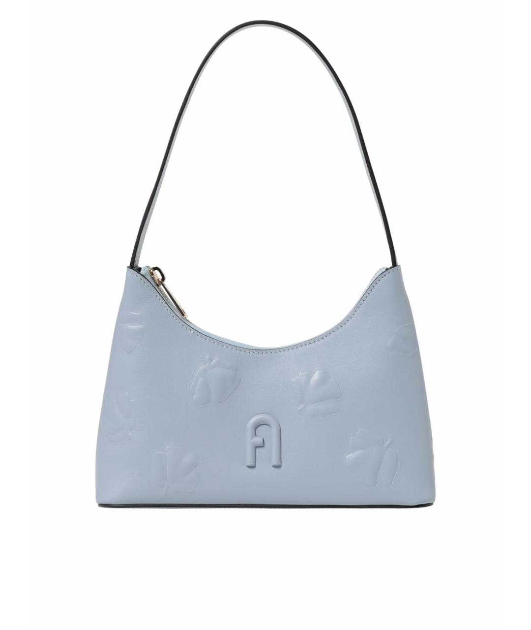 FURLA Голубая кожаная сумка через плечо, фото 1