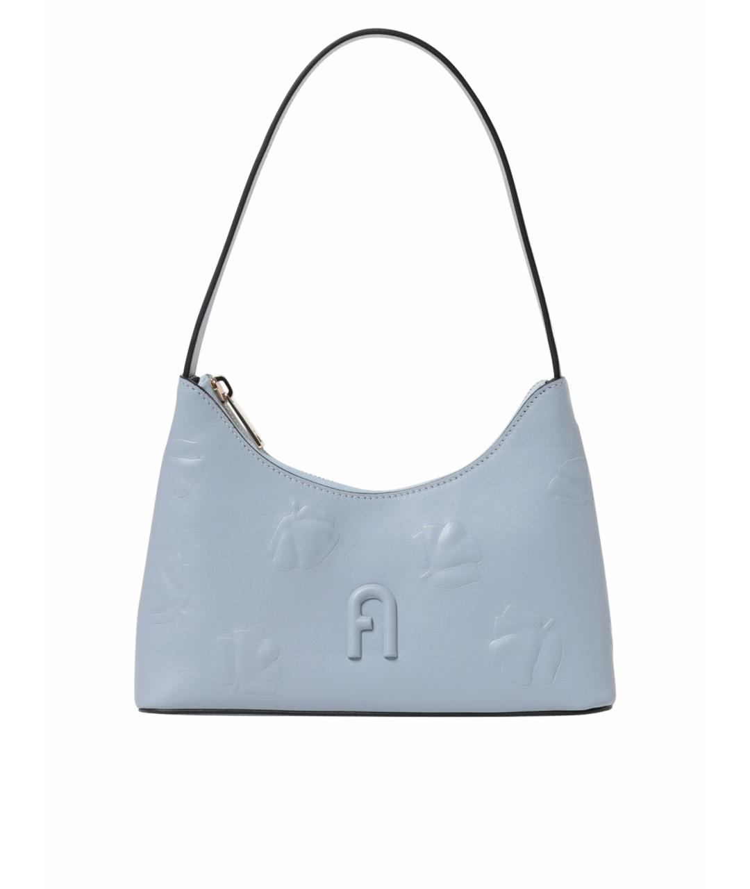 FURLA Голубая кожаная сумка через плечо, фото 4