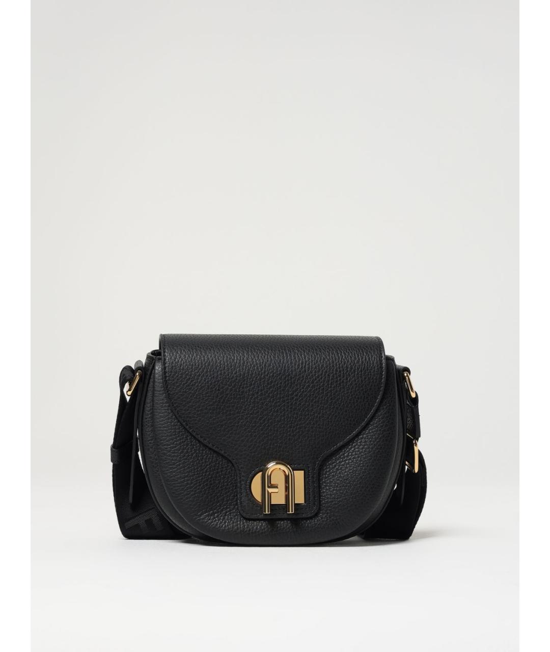 FURLA Черная кожаная сумка через плечо, фото 4