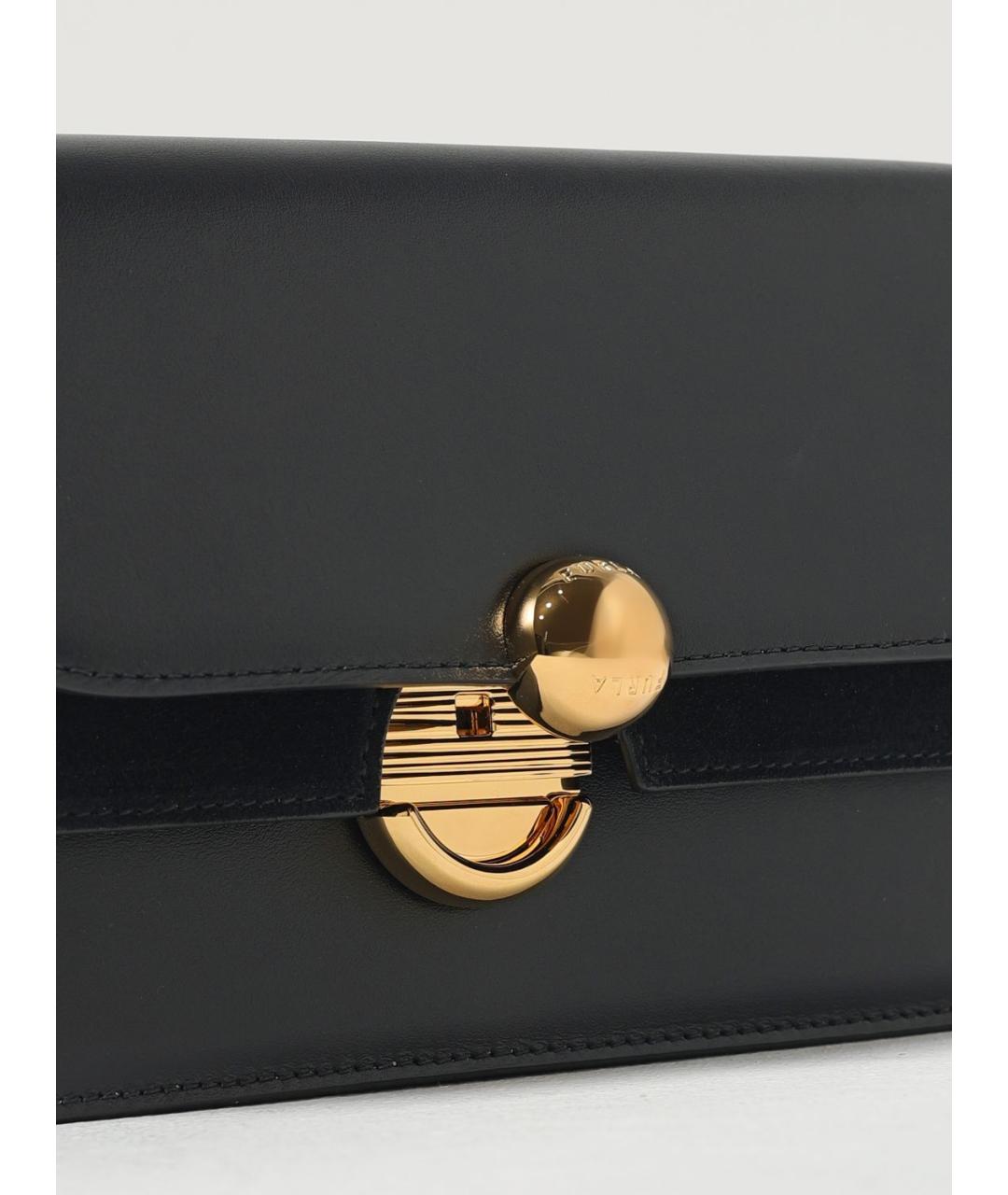 FURLA Черная кожаная сумка через плечо, фото 3