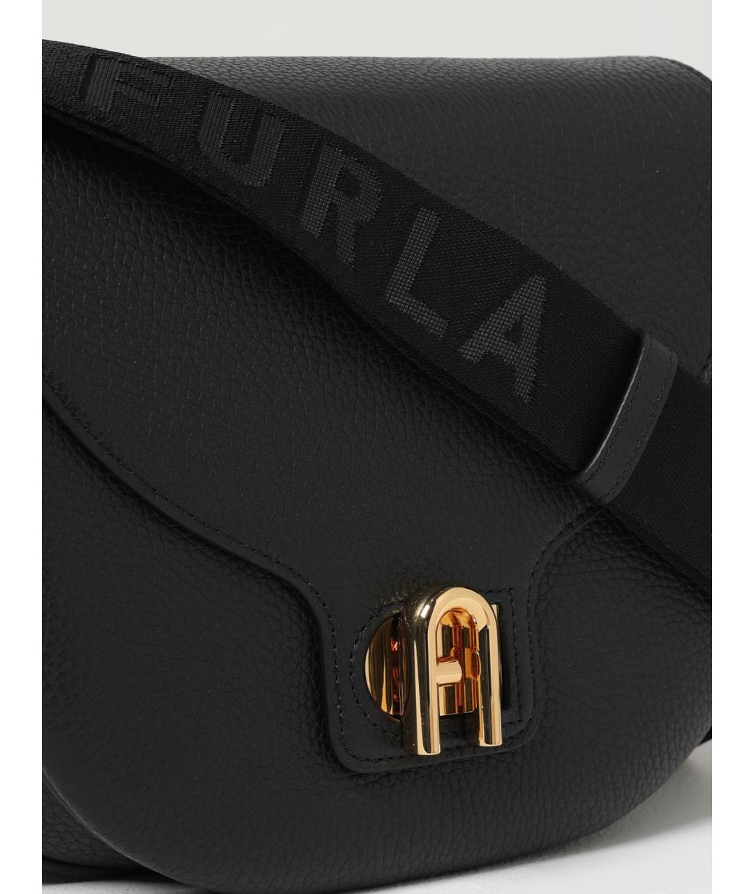 FURLA Черная кожаная сумка через плечо, фото 3