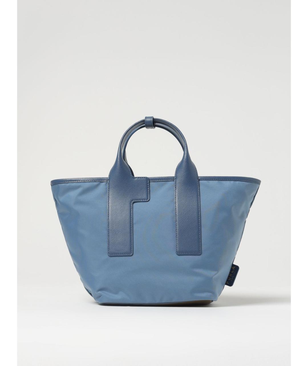 FURLA Голубая синтетическая сумка тоут, фото 4