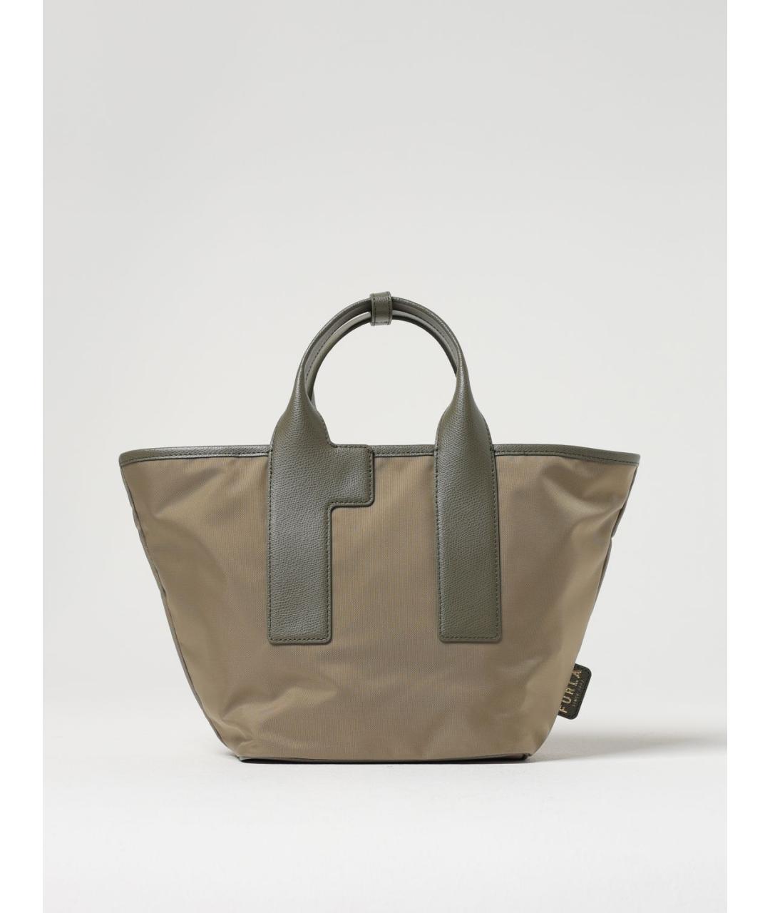 FURLA Хаки синтетическая сумка тоут, фото 1