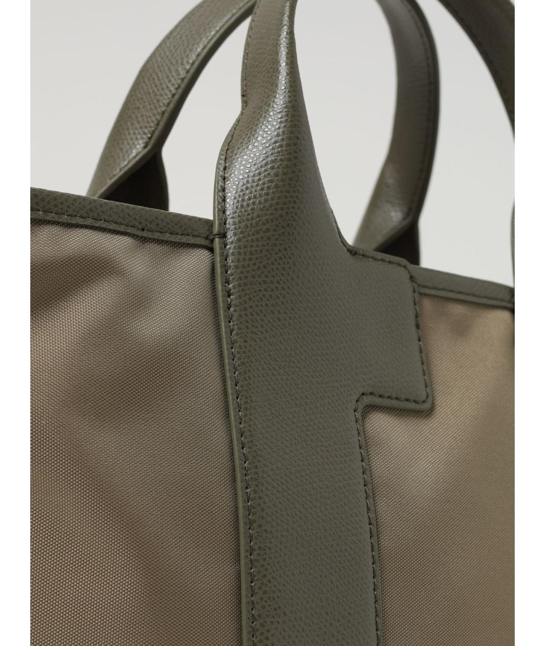 FURLA Хаки синтетическая сумка тоут, фото 3