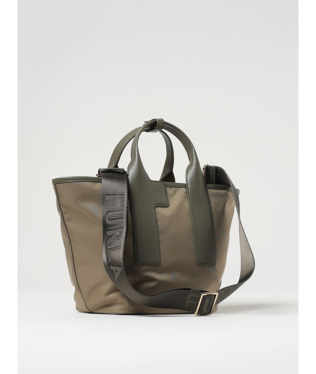 FURLA Хаки синтетическая сумка тоут, фото 2