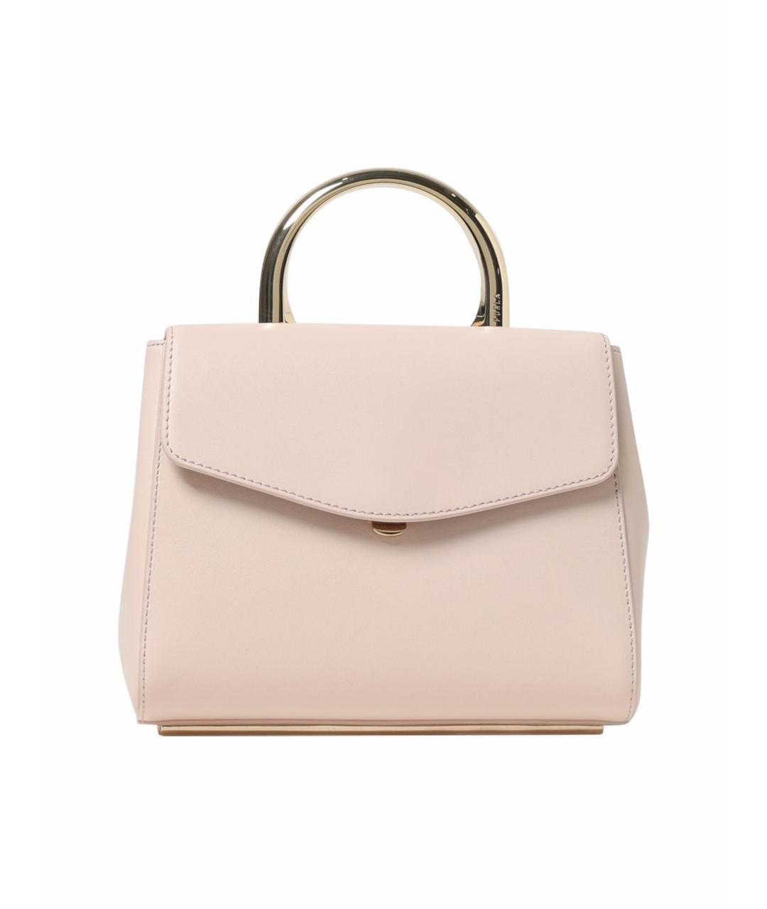 FURLA Розовая кожаная сумка с короткими ручками, фото 1