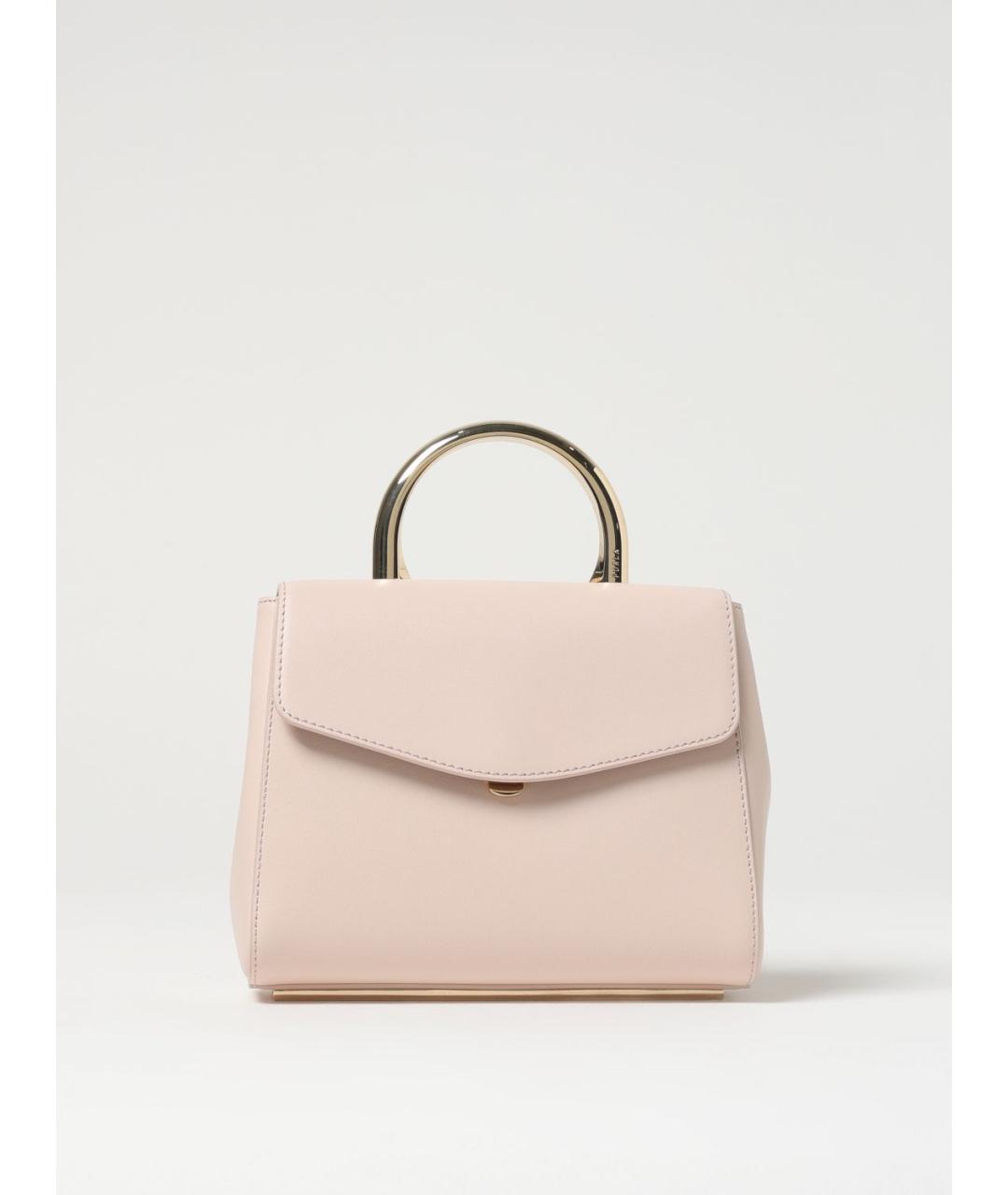 FURLA Розовая кожаная сумка с короткими ручками, фото 4