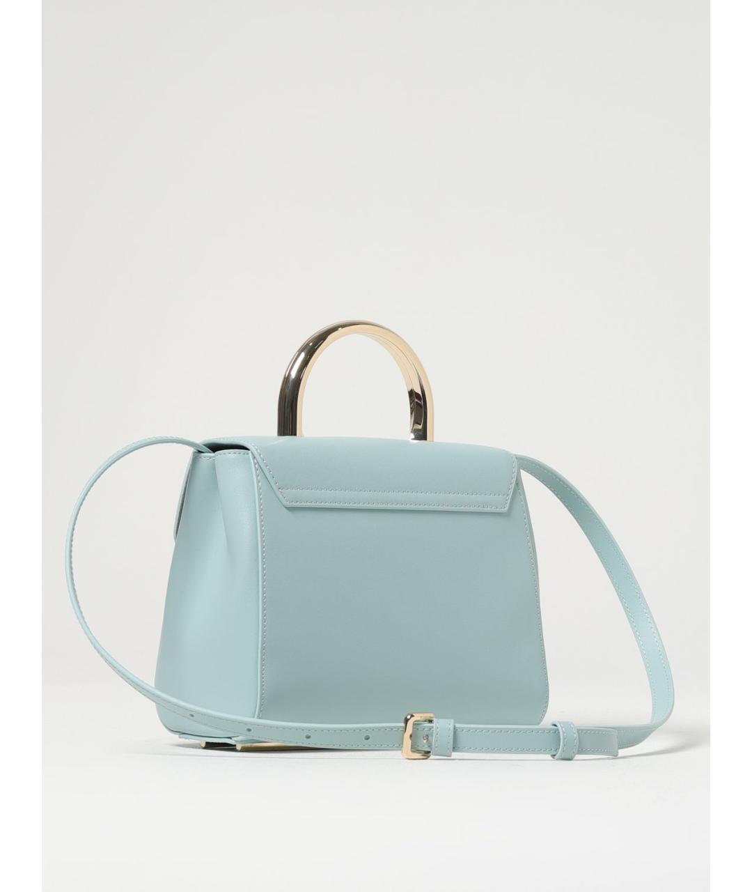 FURLA Бирюзовая кожаная сумка с короткими ручками, фото 2