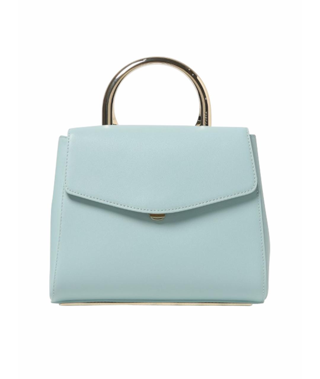 FURLA Бирюзовая кожаная сумка с короткими ручками, фото 1