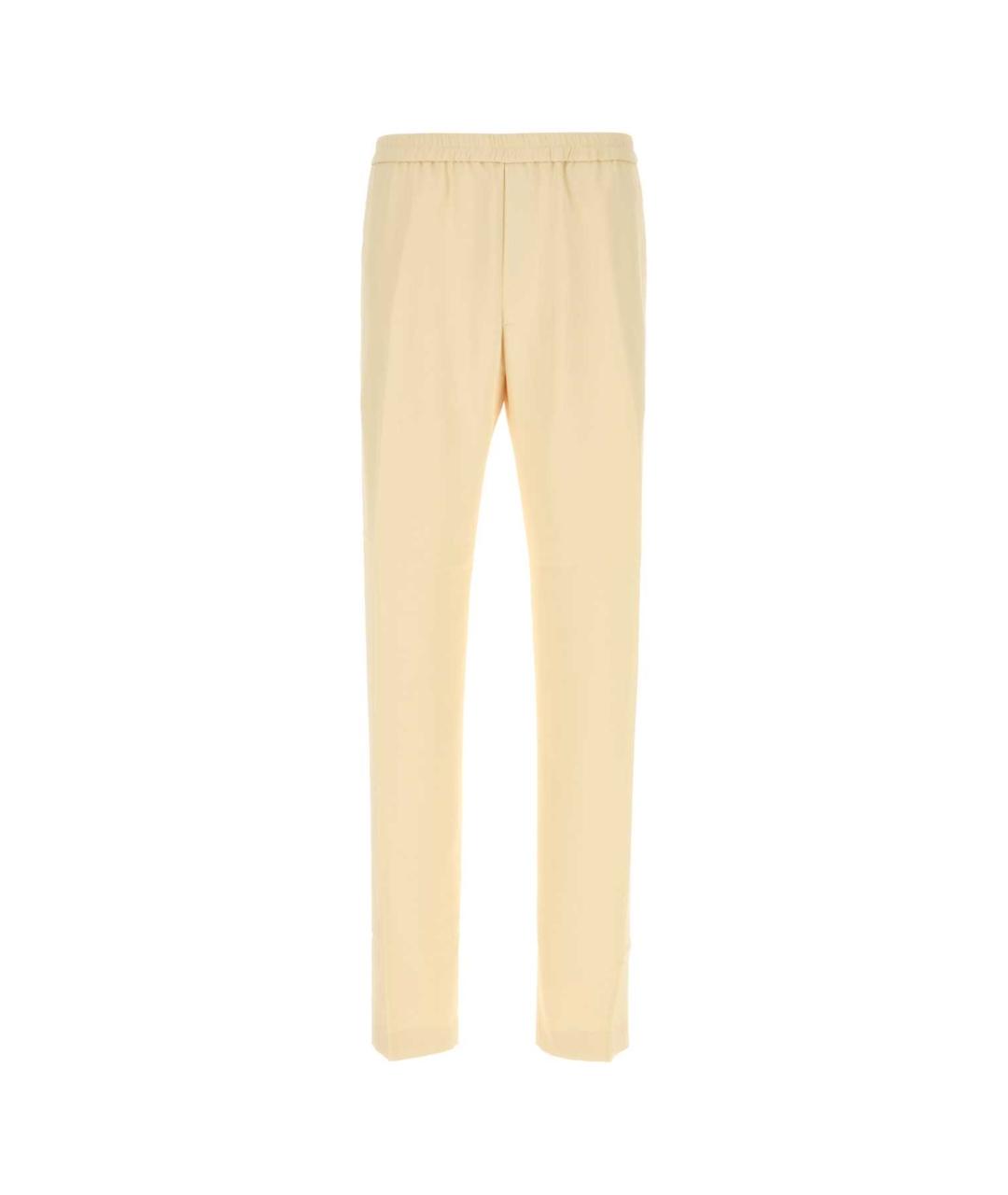 DRIES VAN NOTEN Бежевые ацетатные повседневные брюки, фото 1
