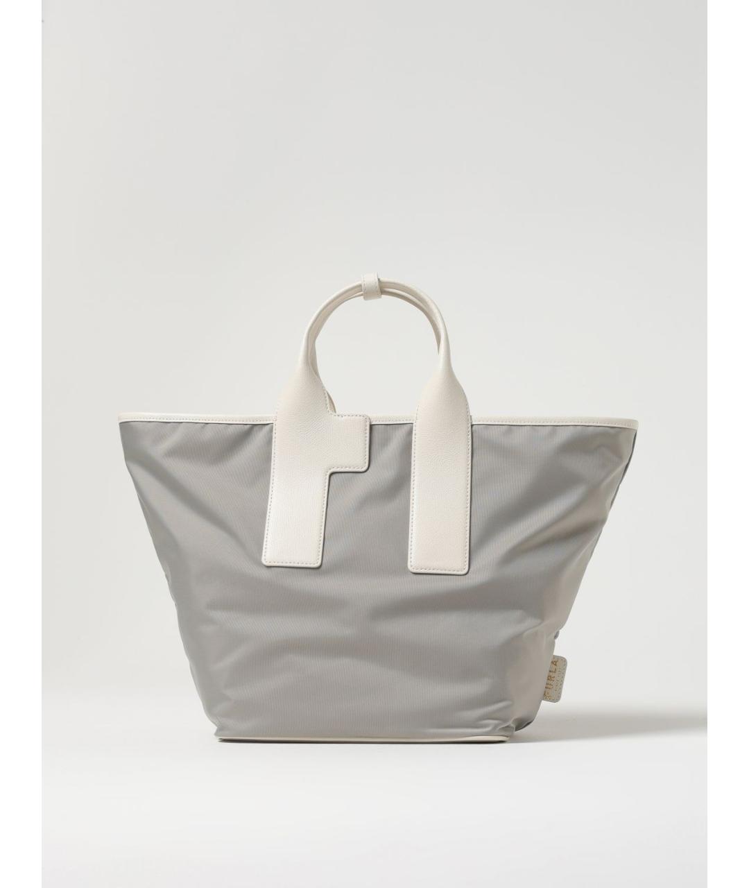 FURLA Серая синтетическая сумка тоут, фото 4
