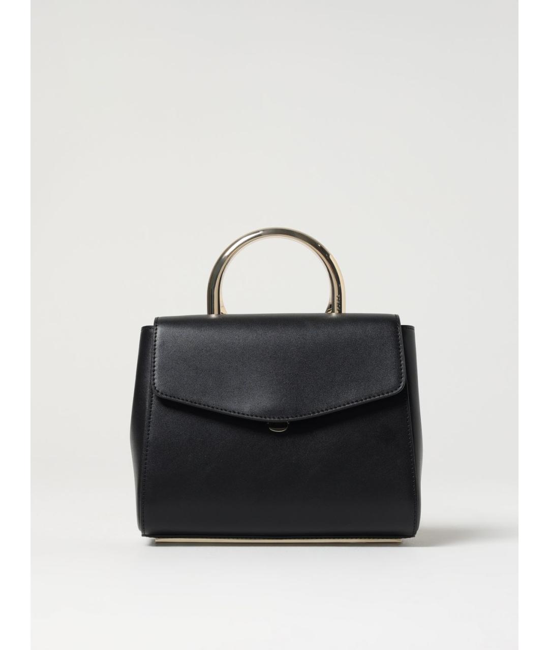 FURLA Черная кожаная сумка с короткими ручками, фото 4